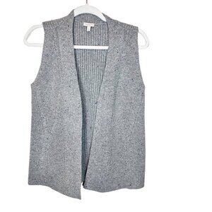 Talbots Petites Womens Grey Pink Purple Open Front‎ Sweater Vest Size Petite 0/2